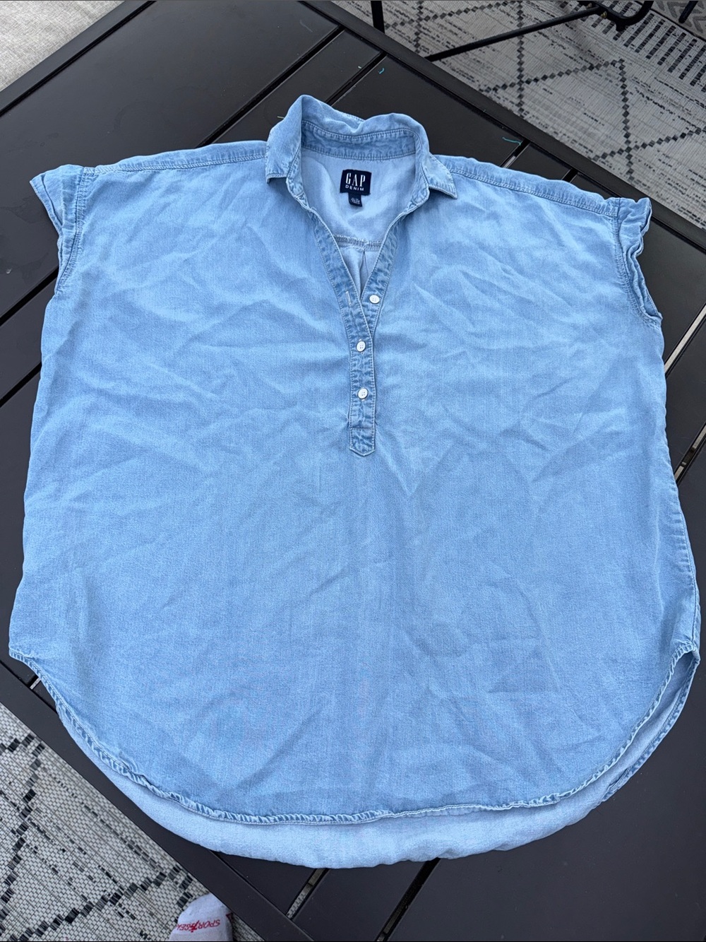 GAP Denim ladies Light Blue Pullover Shirt oversized XS